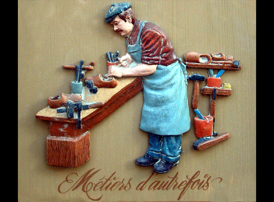 Paris Art urbain mural - Sabotier - Métiers d'autrefois