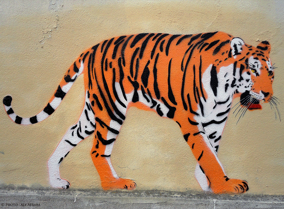 Oeuvre signée Mosko - Tigre à Paris