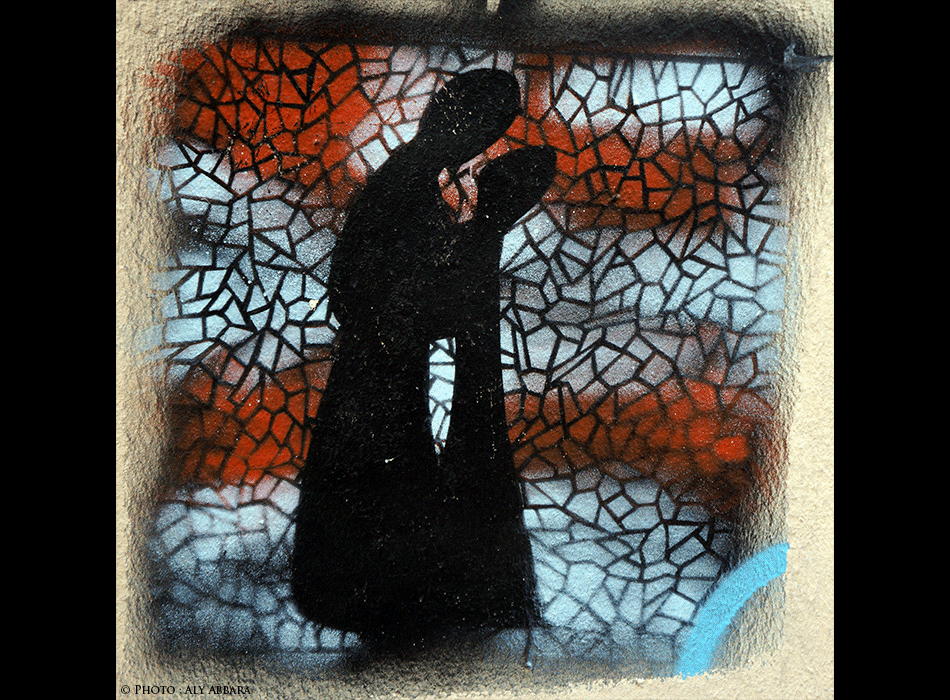 Paris Art urbain mural - Rencontre - Contre-jour