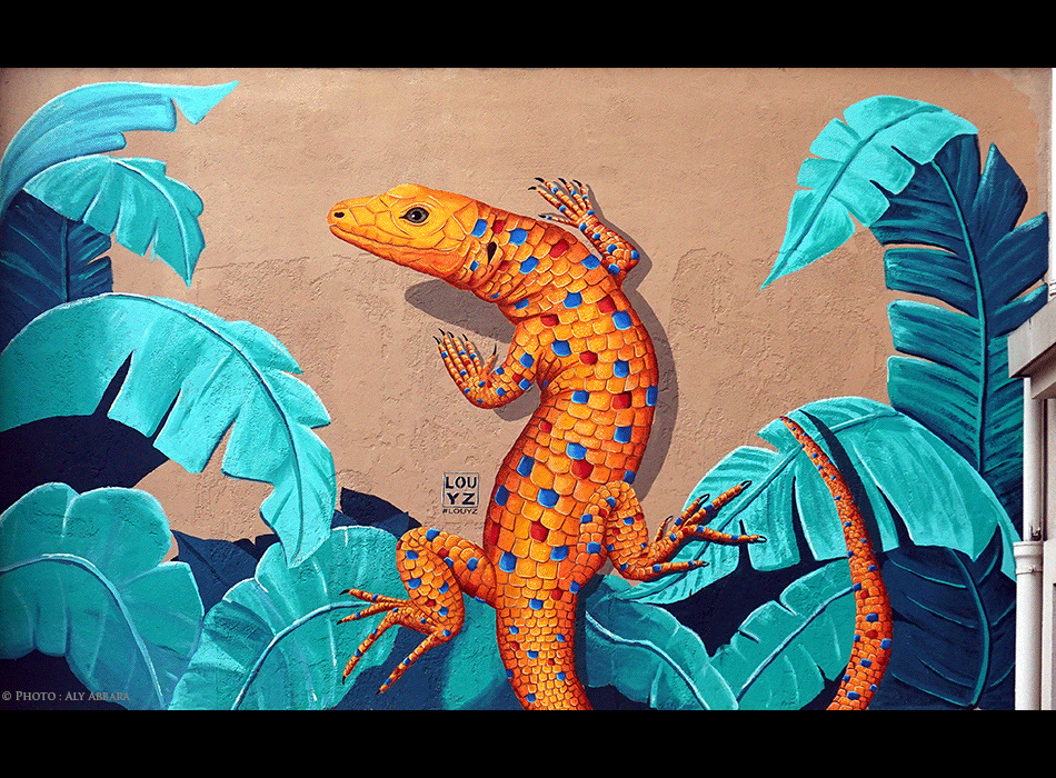 Oeuvre signée Association des Lézarts de la Bièvre - Œuvre signée par Louzy - Lézard des murs