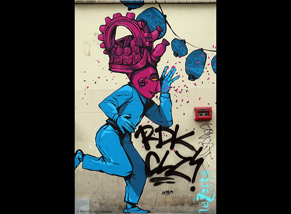 Paris - Art urbain - Association des Lézarts de la Bièvre - Œuvre signée par Retro - Sans titre - 01