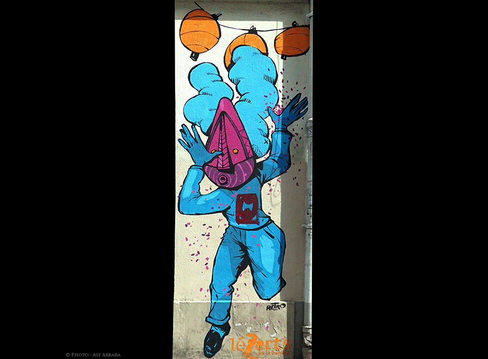 Paris - Art urbain - Association des Lézarts de la Bièvre - Œuvre signée par Retro - Sans titre - 02