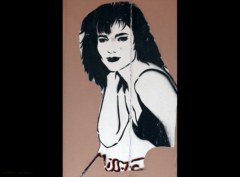 Paris - Art de rue (Street Art - Art urbain mural) - Pochoir mural signé Miss-Tic -  Épigramme (Je cherche la vérité et un appartement)