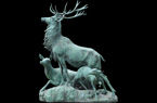 Jardin de Luxembourg - Cerf, biche et faon - Arthur Leduc