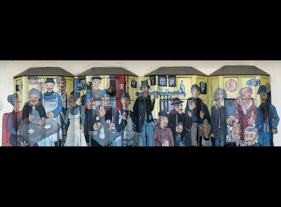 Paris - Arts de la rue - Au bistro - الفن في الشارع الباريسي