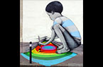 Art mural parisien - Enfant peintre