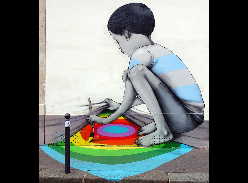 Art mural à Paris - Art Urbain - Seth - Lézarts de la Bièvre - Enfant peintre - الفن في الشارع الباريسي