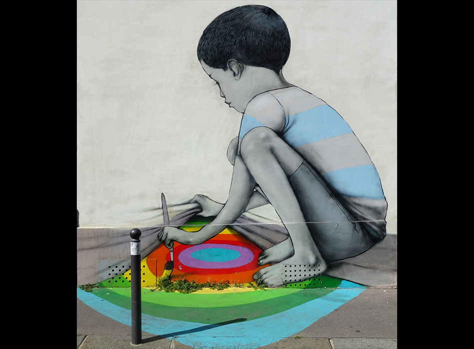 Art mural à Paris - Art Urbain - Seth - Lézarts de la Bièvre - Enfant peintre - الفن في الشارع الباريسي