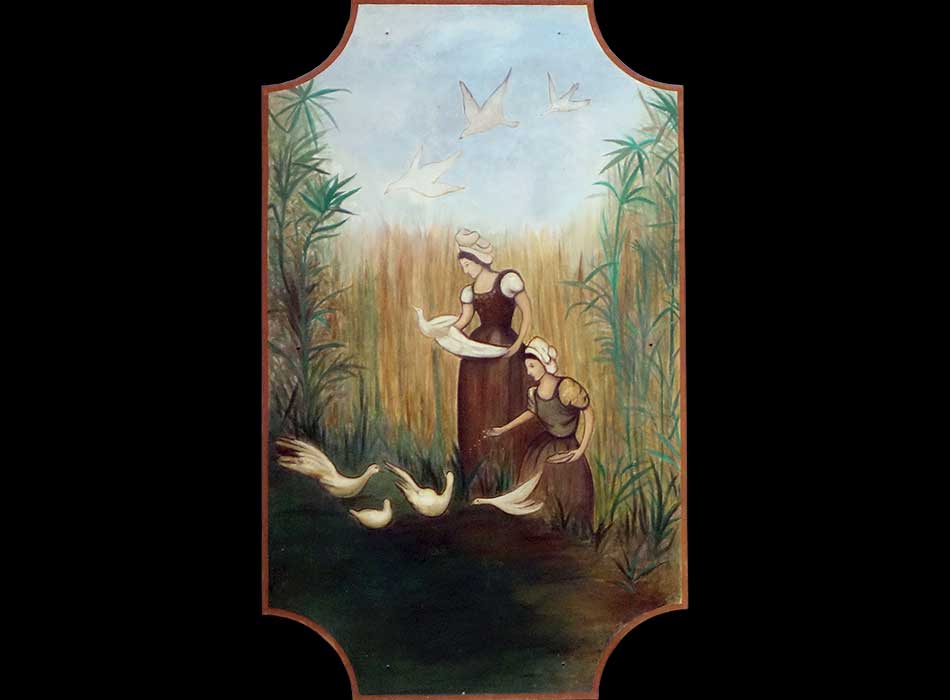 Paris - Arts de la rue - Une Façade dans la rue Moufftard - Scène champêtre - الفن في الشارع الباريسي