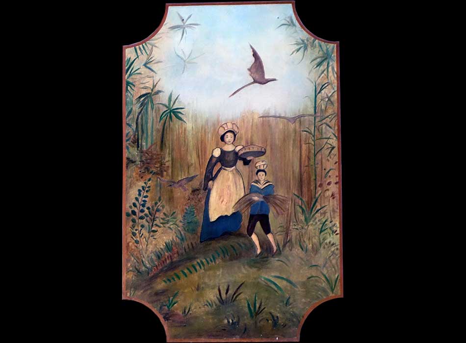 Paris - Arts de la rue - Une Façade dans la rue Moufftard - Scène champêtre - الفن في الشارع الباريسي