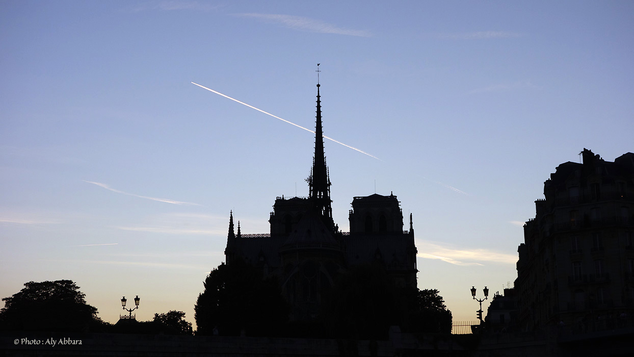 Le coucher du soleil - 2015 - août - 21 - Paris - Cathédrale de Notre Dame- France - غروب الشمس ـ باريس