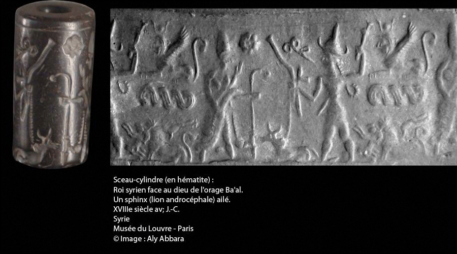 Sceau-cylindre - sphinx ailé -Syrie - Musée du Louvre - Paris