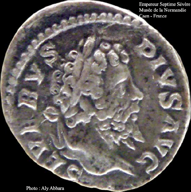 L'empereur romain Septime Sévère - Empereur de 193 à 211 ap. J.-C. - Pièce de monnaie - Musée de Caen - France