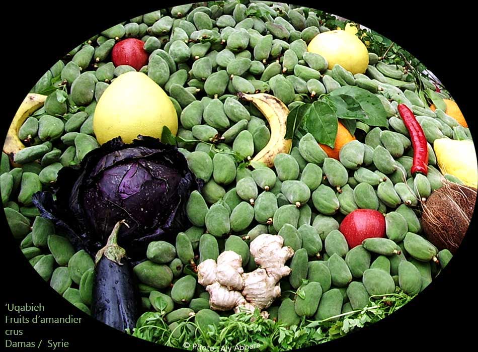Fruits d'amandier crus : 'Uqabieh - 'Oja - عُقأبية ـ عوجَة