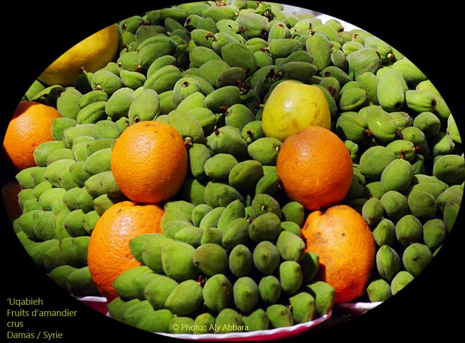 Fruits d'amandier crus : 'Uqabieh - 'Oja - عُقأبية ـ عوجَة