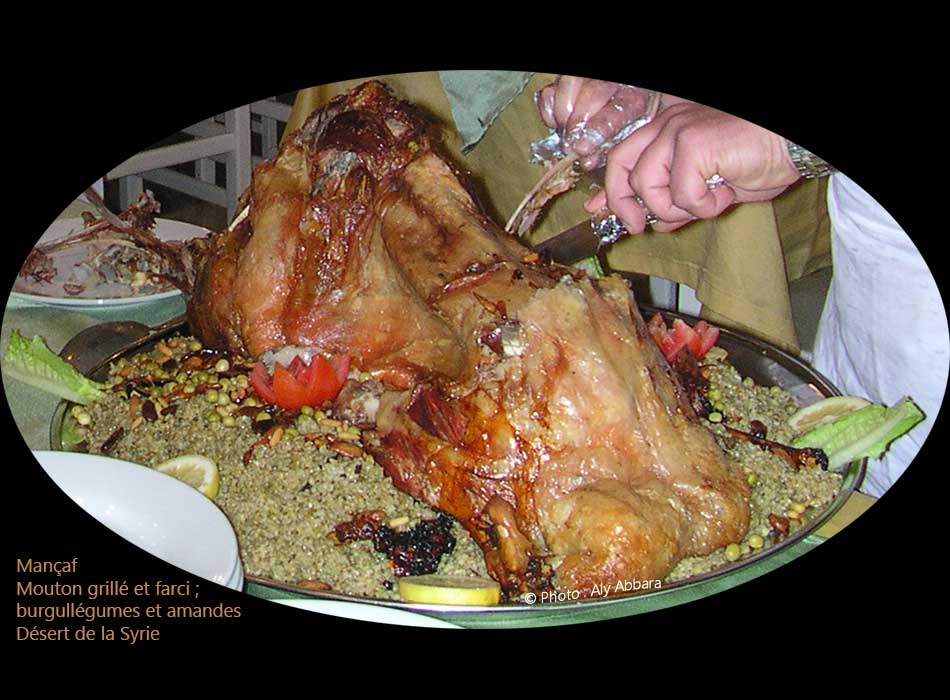 Syrie - Mançaf - mouton farci et grillé ; burghul - المنسف - خاروف محشي ومشوي على السيخ