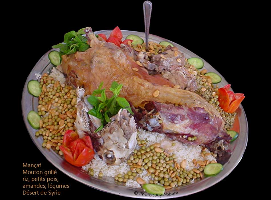 Syrie - Mançaf - mouton farci et grillé ; burghul - المنسف - خاروف محشي ومشوي على السيخ