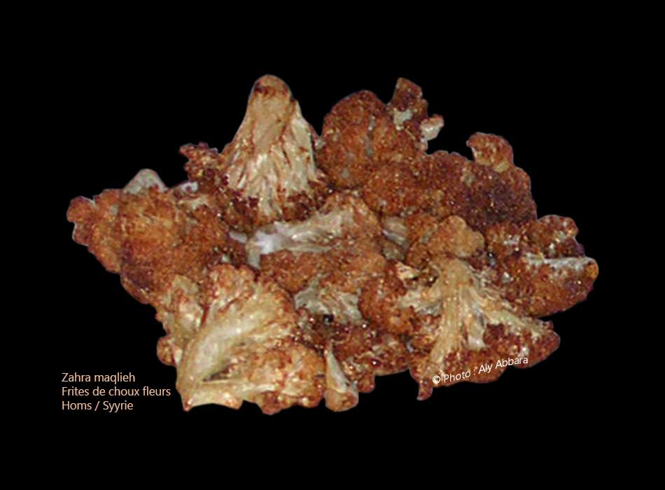 Syrie : Choux fleurs ; friture à l'huile -  شرحات مقلية من الزهرة (القرنبيط)