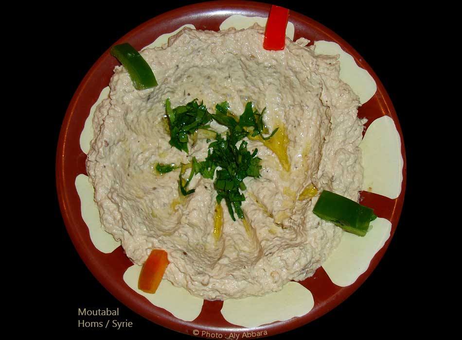 Syrie - Homs (Émèse) - Mutabal : caviar d'aubergine à la purée de sésame - مُتَبَّل بالطحينة 