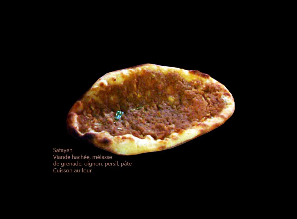Syrie - Al-Safihha : pâte à viande ,  - قرص صفيحة 