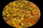 Plat de bami (gombo ; gombaud) aux tomates et à l'huile - بامية بالبندورة والزيت