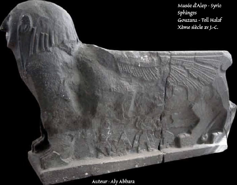 Sphinges - Syrie - Gouzana (Tell Halaf - début du premier millénaire av. J.-C.) : Musée d'Alep