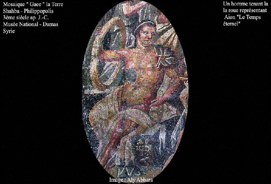 Aiôn - La mosaïque Gê Aiôn et Prométhée (détail) - Shahba - Syrie
