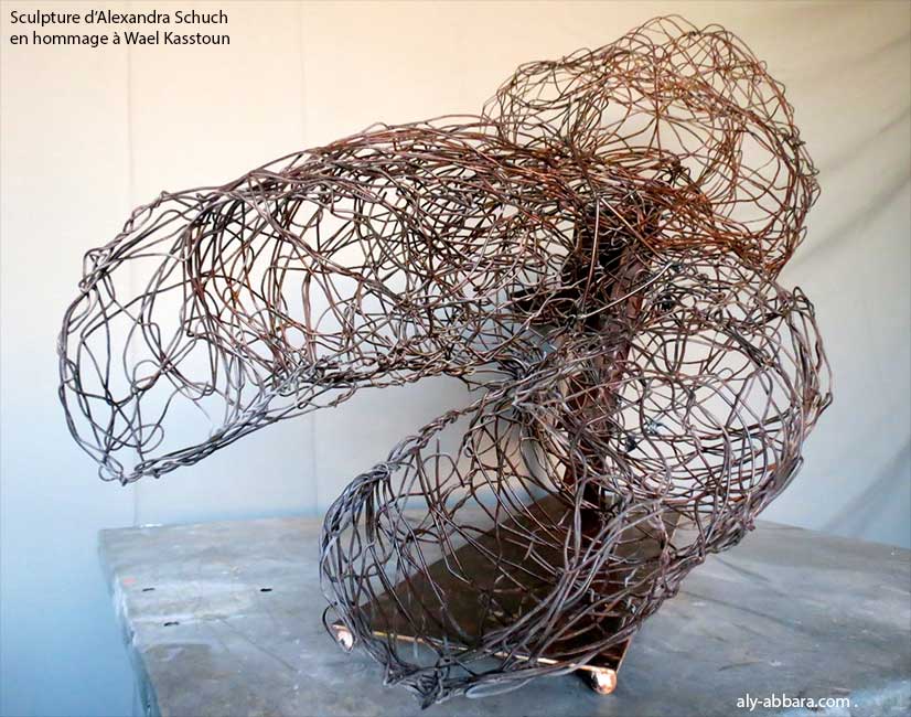 Déesse de la fertilité, sculpture de Jocélyne BURYN, en hommage au sculpteur syrien, Waël Kasstoun, mort sous la torture dans un des enfer en Syrie de 21° siècle