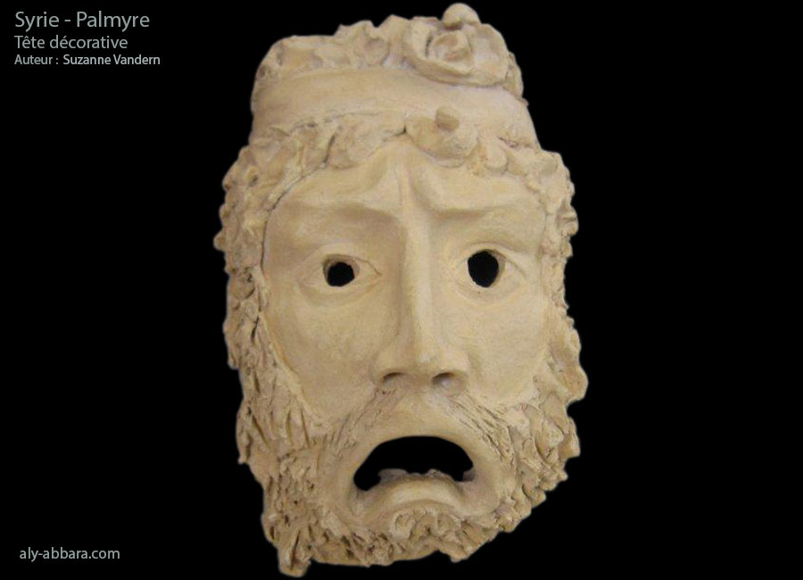 Statue de tête humaine utilisée pour la décoration des riches demeures de Palmyre - Syrie - 3ème siècle après J.-C.